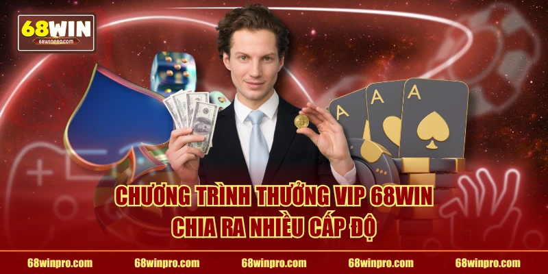 Chương trình thưởng VIP 68WIN chia ra nhiều cấp độ